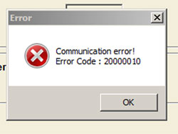 Communication error! Error Code : 200000 10