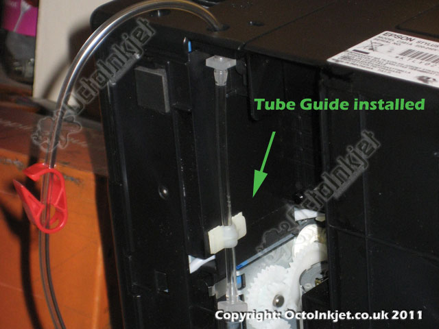 Tube guide installed
